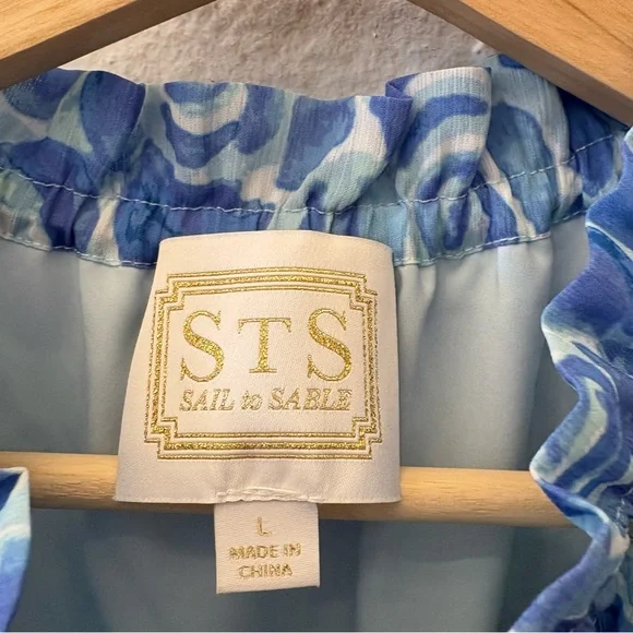 Tuckernuck || Sail to‎ Sable Floral Tiered Mini Dress A-Line Blur Large - Picture 4 of 8